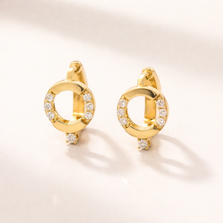 Valenza Pavé Halo Drop Hoops