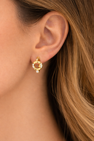 Valenza Pavé Halo Drop Hoops