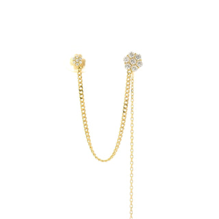Celestia Double Diamond Chain Earring