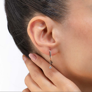 Fleur Charm Hoops