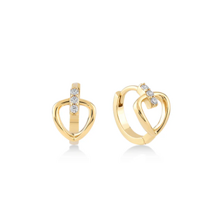 Amore Linked Heart Hoops