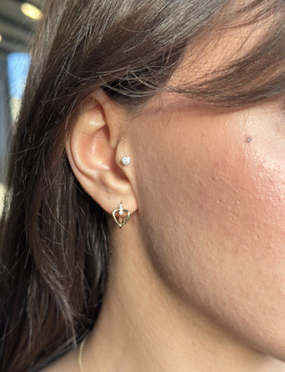 Amore Linked Heart Hoops